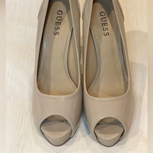 Guess Patent Leather, Invisible Platform, Peep-toe Heels